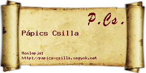 Pápics Csilla névjegykártya