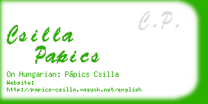 csilla papics business card
