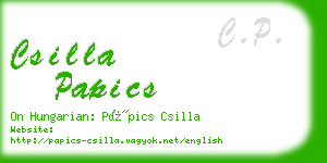 csilla papics business card
